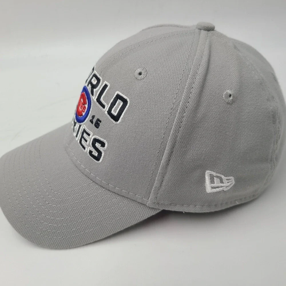 Chicago Cubs Hat L-XL New Era 39Thirty 2016 World Series Flex‎ Fitted Gray MLB